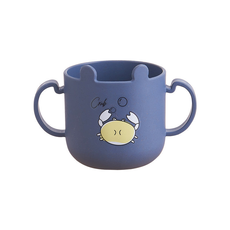 Children's crab tableware 6-piece set baby creative shape divided home dining plate shatter-resistant double-handled bowl cup