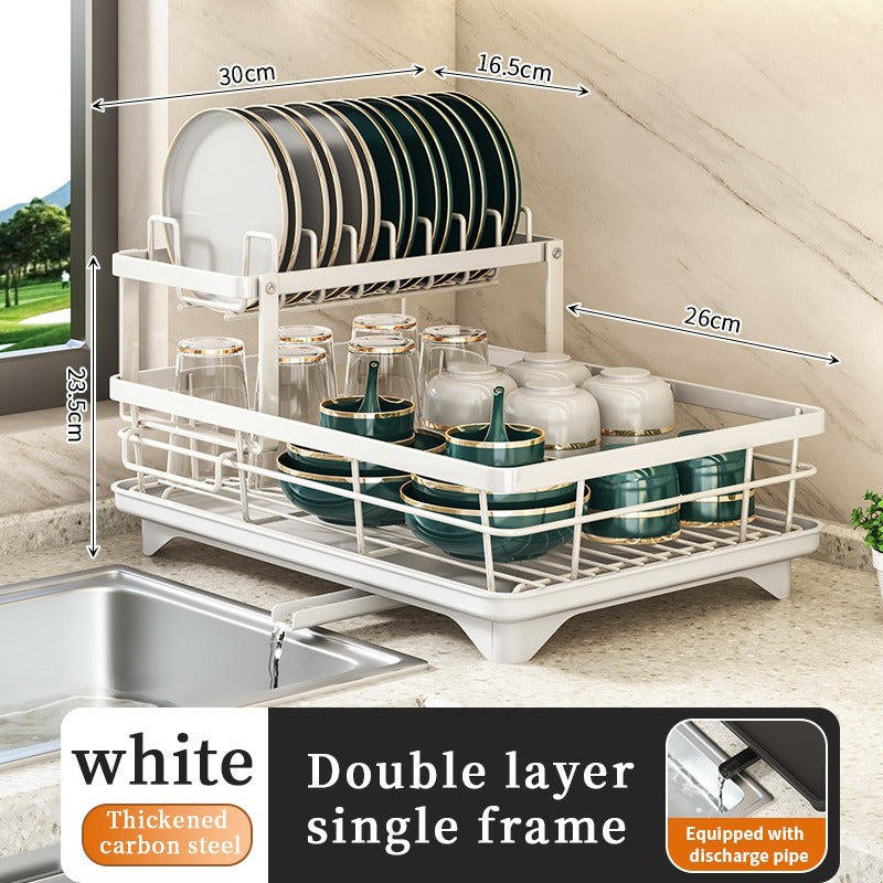 Household dish rack drain rack dish storage small cupboard kitchen rack multi-layer storage supplies dish rack