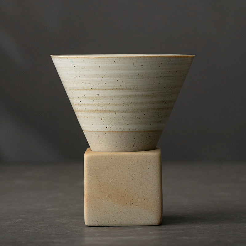 Amazon explosive ceramic espresso cup creative hand-painted glazed tea cup with base stoneware personal water cup