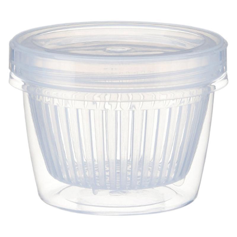 Japanese kitchen scallion fresh-keeping box, onion, ginger and garlic storage box, double-layer drainable refrigerator storage food fresh-keeping box