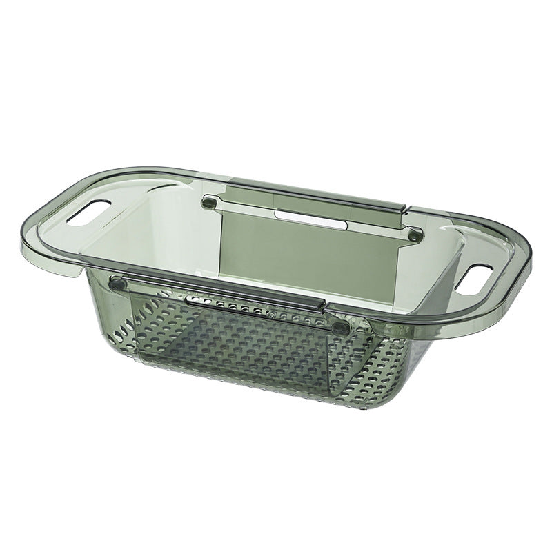 New sink drain basket home kitchen vegetable and fruit drain plastic basket adjustable telescopic storage rack