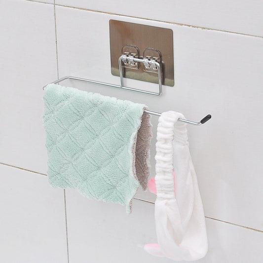 Punch-free stainless steel lazy rag holder disposable lazy paper towel holder kitchen rag holder hanger