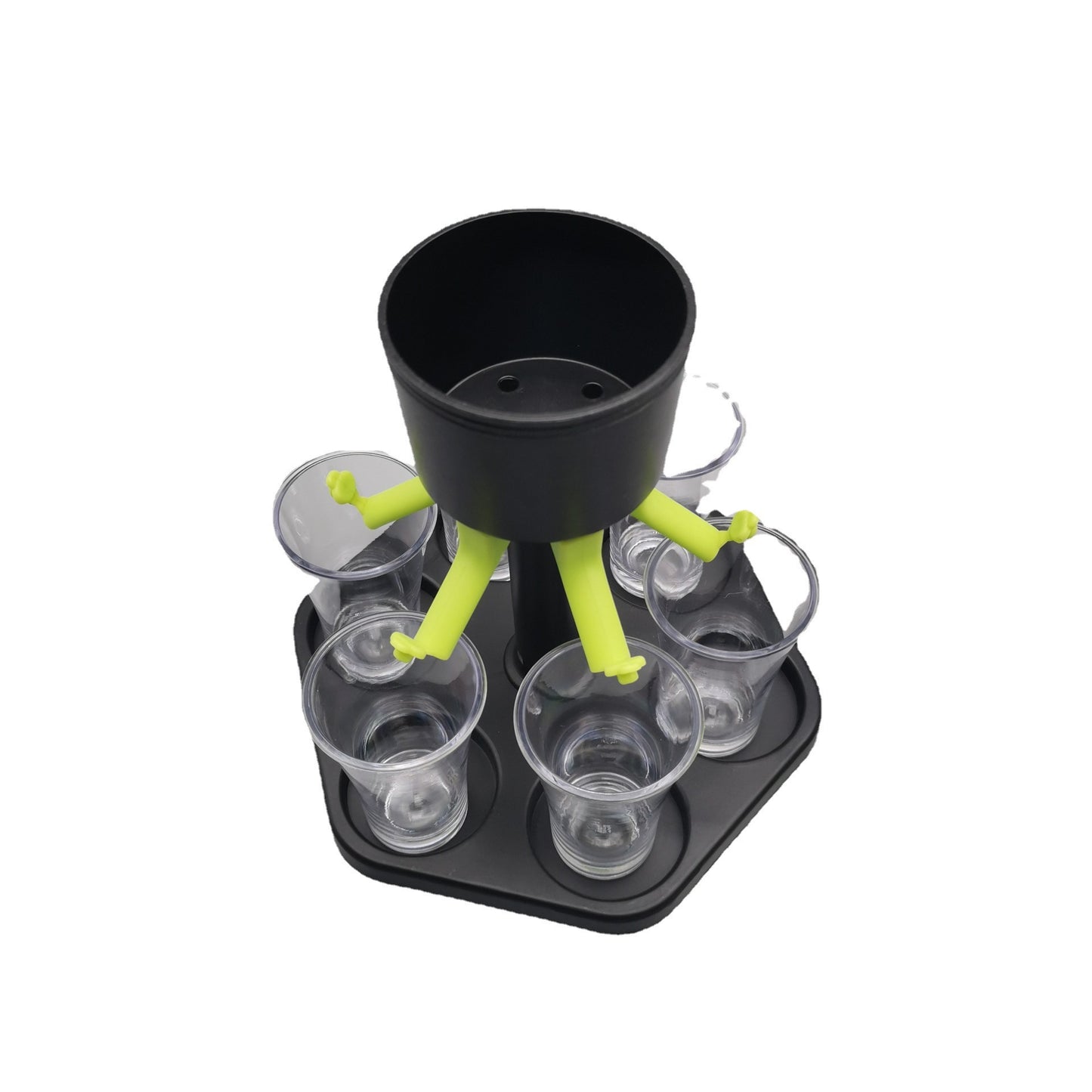 Hexagonal Points Glass Wine Dispenser, Party Wine Dispenser, Wine Glass Tray Set