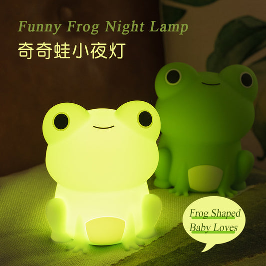 New Ambient Light Silicone Night Light Desktop Ornament USB Smart Charging Cartoon Frog Gift