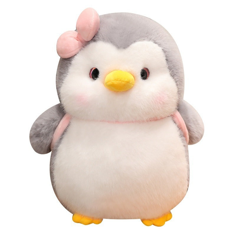 Skip-school penguin plush toy, boys and girls sleeping pillow, birthday gift, children's sleep companion, rag doll.