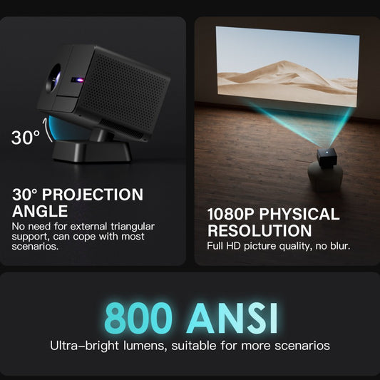 Black Hot Sale P50 800 ANSI 1080P HD Blu-ray Autofocus Home Living Room Projector