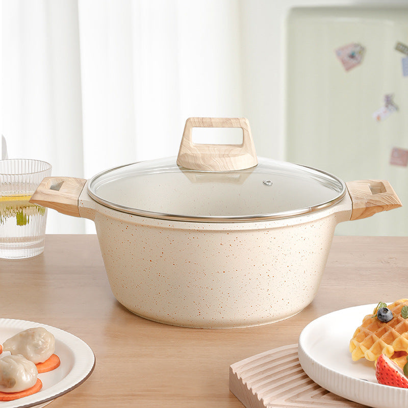 Maifan stone non-stick pot thickened large-capacity 4L double-bottomed soup pot household cooking pot stew pot porridge cooking noodle pot