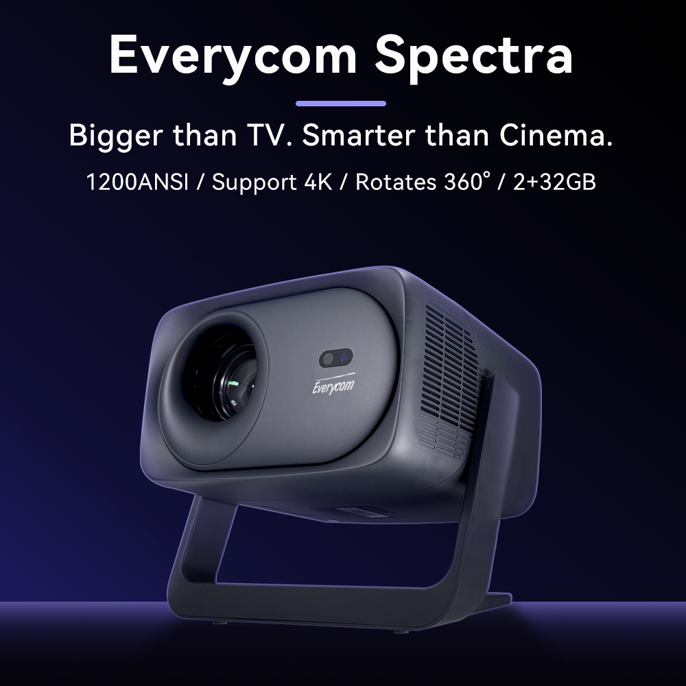 EVERYCOM Spectra 1080P 1200 ANSI Lumens HD Home Cinema Projector