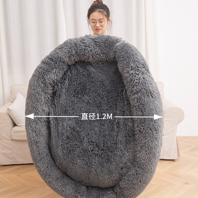 Factory direct cat litter kennel plush round dog bed warm pad pet litter dog pad supplies wholesale