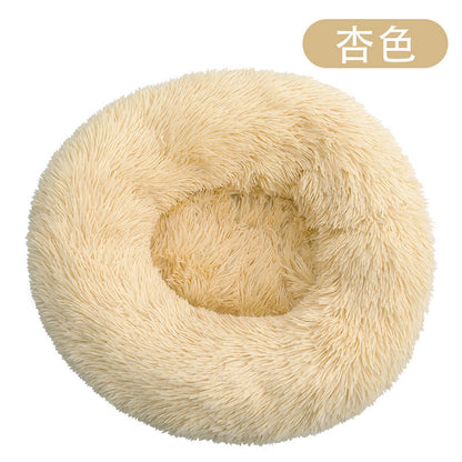 Factory direct cat litter kennel plush round dog bed warm pad pet litter dog pad supplies wholesale