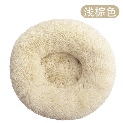 Factory direct cat litter kennel plush round dog bed warm pad pet litter dog pad supplies wholesale