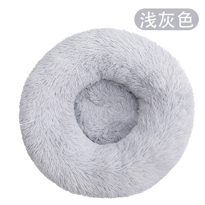 Factory direct cat litter kennel plush round dog bed warm pad pet litter dog pad supplies wholesale