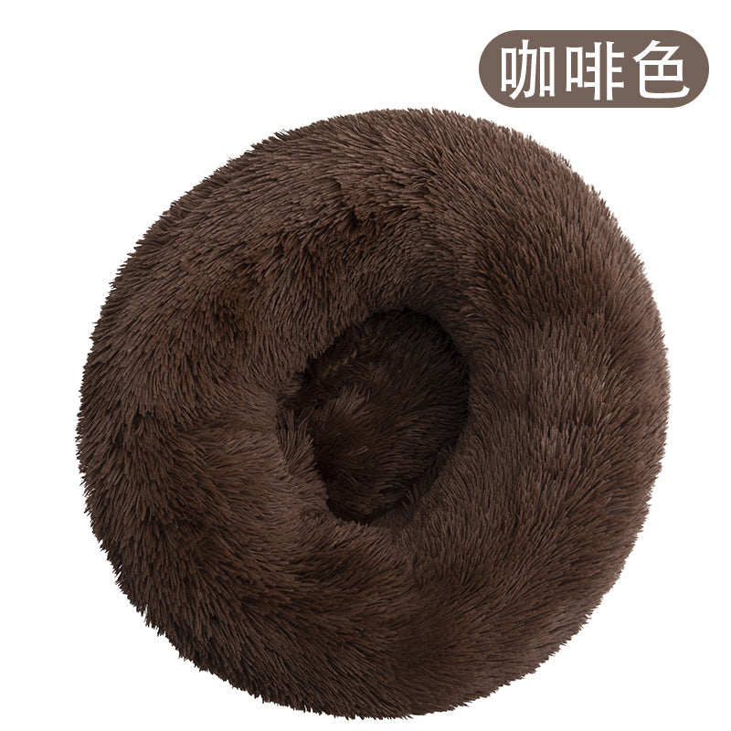 Factory direct cat litter kennel plush round dog bed warm pad pet litter dog pad supplies wholesale