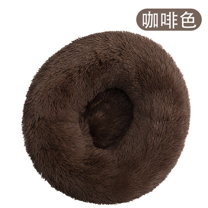 Factory direct cat litter kennel plush round dog bed warm pad pet litter dog pad supplies wholesale