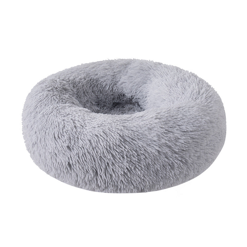 Factory direct cat litter kennel plush round dog bed warm pad pet litter dog pad supplies wholesale