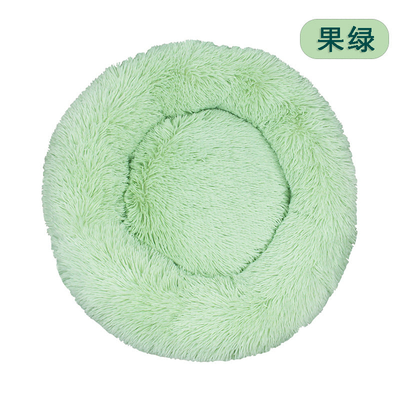 Factory direct cat litter kennel plush round dog bed warm pad pet litter dog pad supplies wholesale