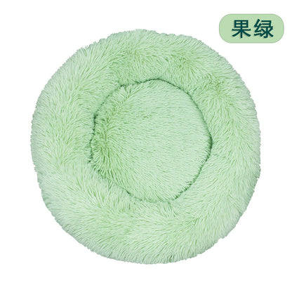 Factory direct cat litter kennel plush round dog bed warm pad pet litter dog pad supplies wholesale
