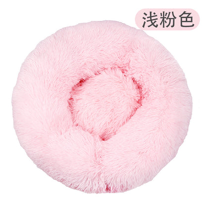 Factory direct cat litter kennel plush round dog bed warm pad pet litter dog pad supplies wholesale