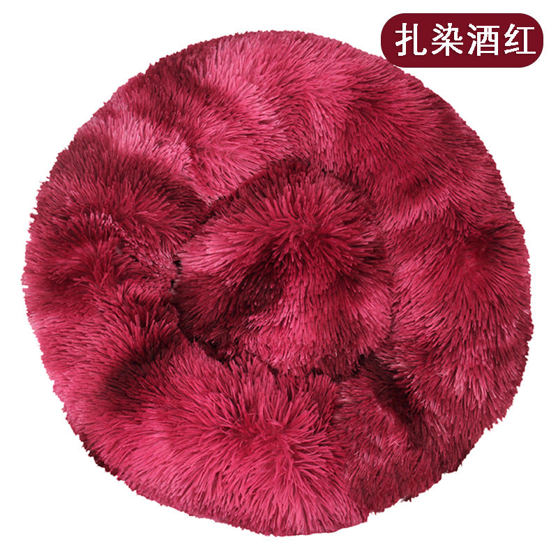Factory direct cat litter kennel plush round dog bed warm pad pet litter dog pad supplies wholesale