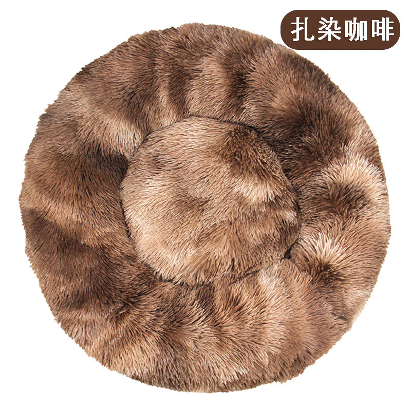 Factory direct cat litter kennel plush round dog bed warm pad pet litter dog pad supplies wholesale