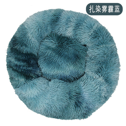 Factory direct cat litter kennel plush round dog bed warm pad pet litter dog pad supplies wholesale