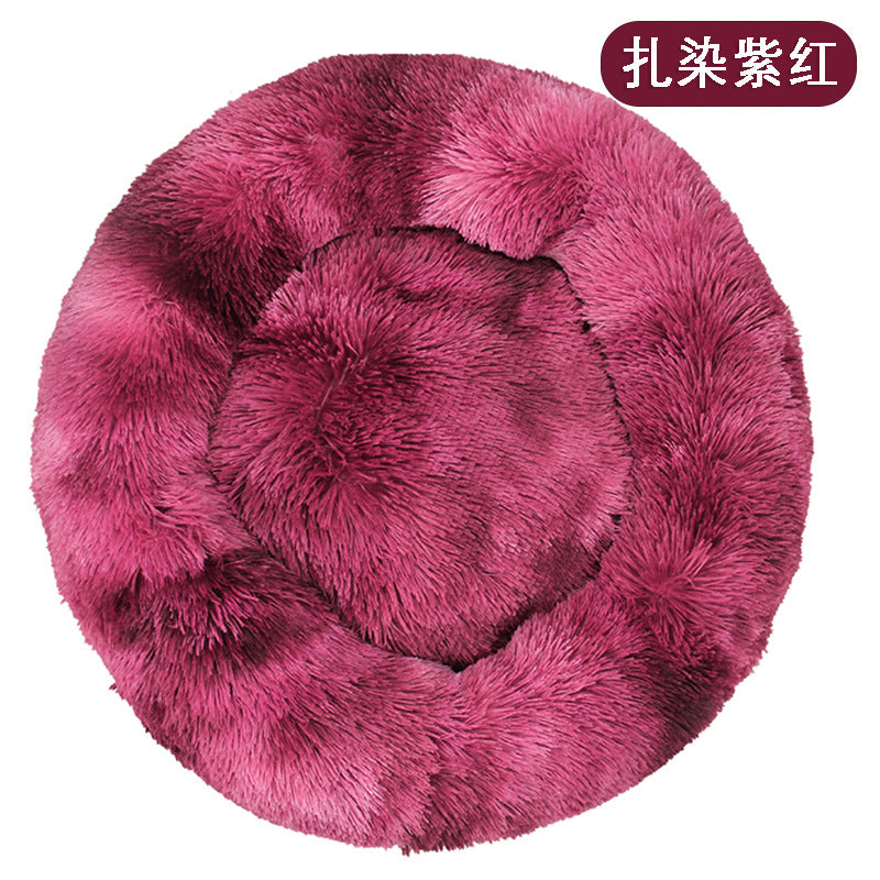 Factory direct cat litter kennel plush round dog bed warm pad pet litter dog pad supplies wholesale