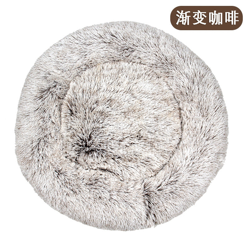 Factory direct cat litter kennel plush round dog bed warm pad pet litter dog pad supplies wholesale