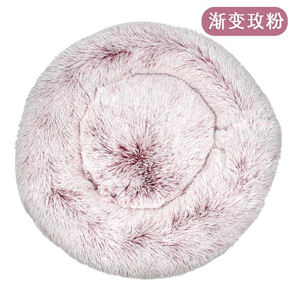 Factory direct cat litter kennel plush round dog bed warm pad pet litter dog pad supplies wholesale