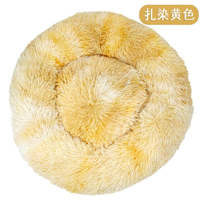Factory direct cat litter kennel plush round dog bed warm pad pet litter dog pad supplies wholesale