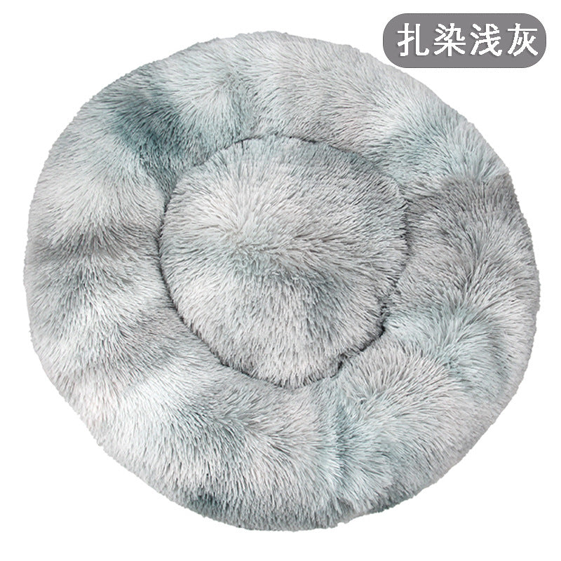Factory direct cat litter kennel plush round dog bed warm pad pet litter dog pad supplies wholesale