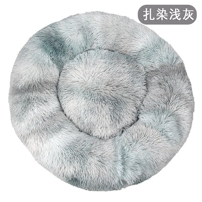 Factory direct cat litter kennel plush round dog bed warm pad pet litter dog pad supplies wholesale
