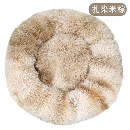 Factory direct cat litter kennel plush round dog bed warm pad pet litter dog pad supplies wholesale