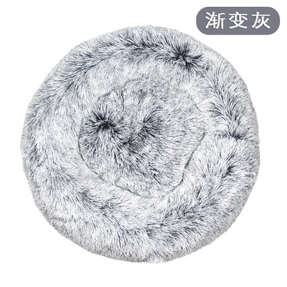 Factory direct cat litter kennel plush round dog bed warm pad pet litter dog pad supplies wholesale