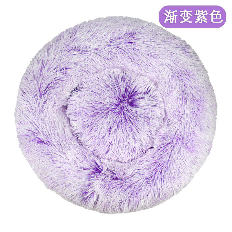 Factory direct cat litter kennel plush round dog bed warm pad pet litter dog pad supplies wholesale