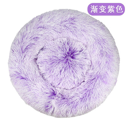 Factory direct cat litter kennel plush round dog bed warm pad pet litter dog pad supplies wholesale