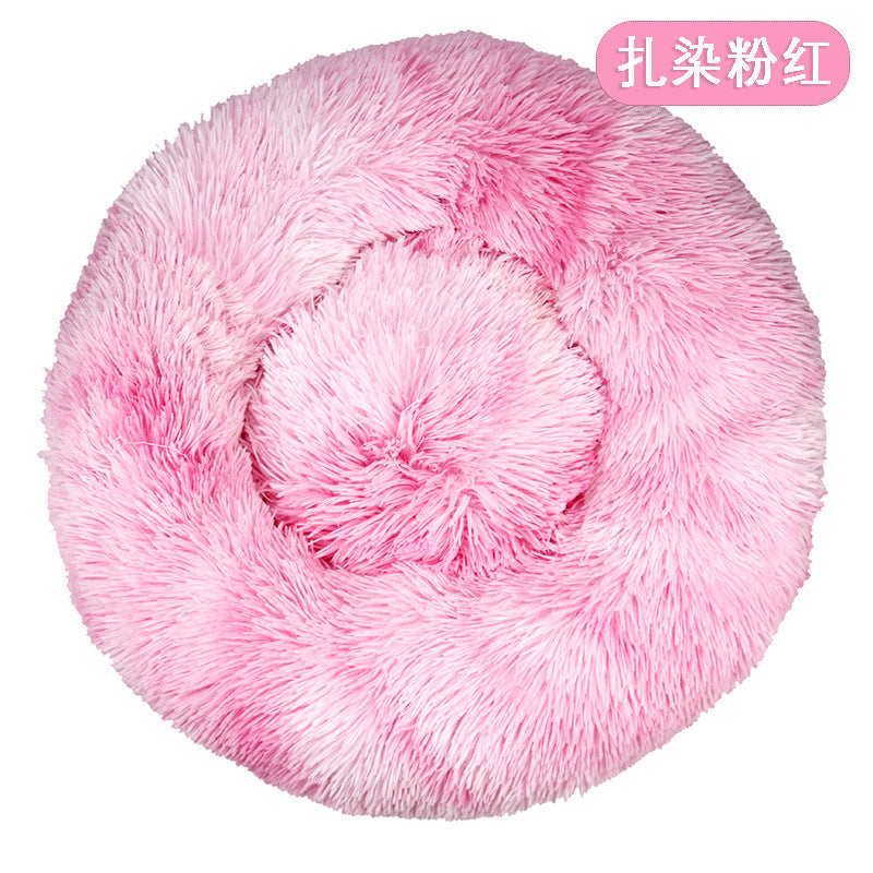 Factory direct cat litter kennel plush round dog bed warm pad pet litter dog pad supplies wholesale