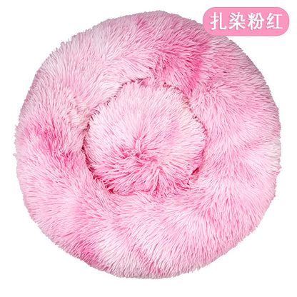 Factory direct cat litter kennel plush round dog bed warm pad pet litter dog pad supplies wholesale