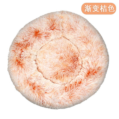 Factory direct cat litter kennel plush round dog bed warm pad pet litter dog pad supplies wholesale