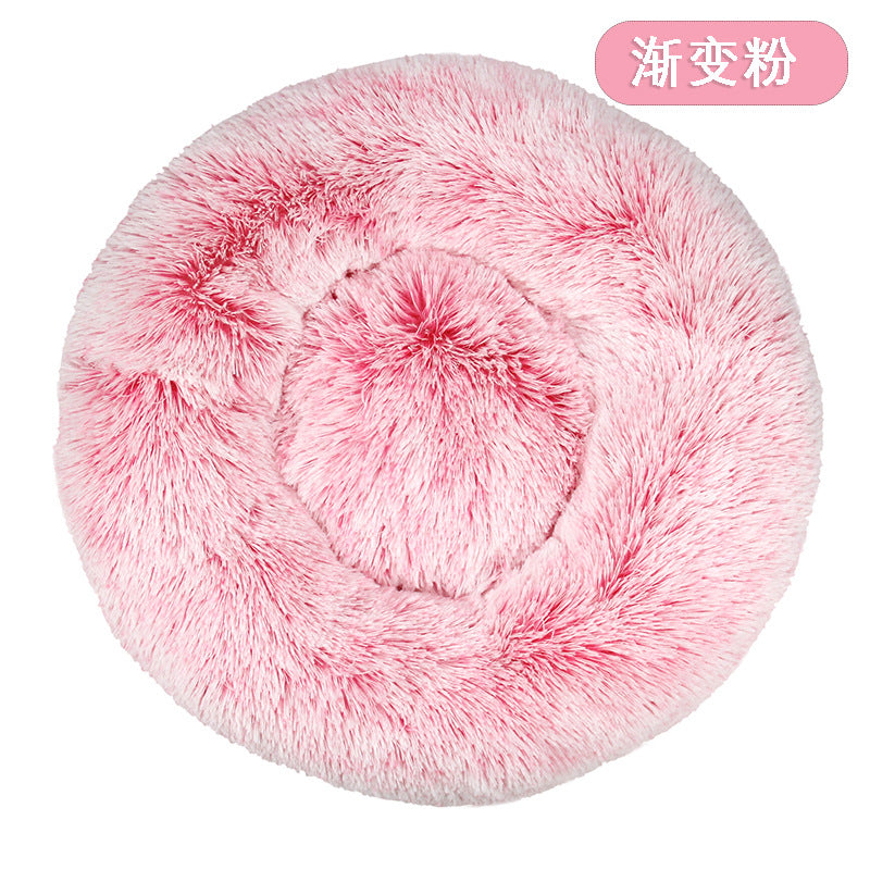 Factory direct cat litter kennel plush round dog bed warm pad pet litter dog pad supplies wholesale
