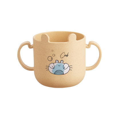 Children's crab tableware 6-piece set baby creative shape divided home dining plate shatter-resistant double-handled bowl cup