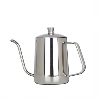 304 stainless steel fine mouth hand brewing pot 600ML with cover thickened mini long mouth fine mouth drip coffee hanging ear pot