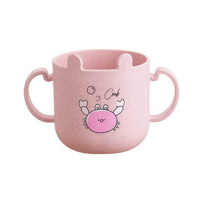 Children's crab tableware 6-piece set baby creative shape divided home dining plate shatter-resistant double-handled bowl cup