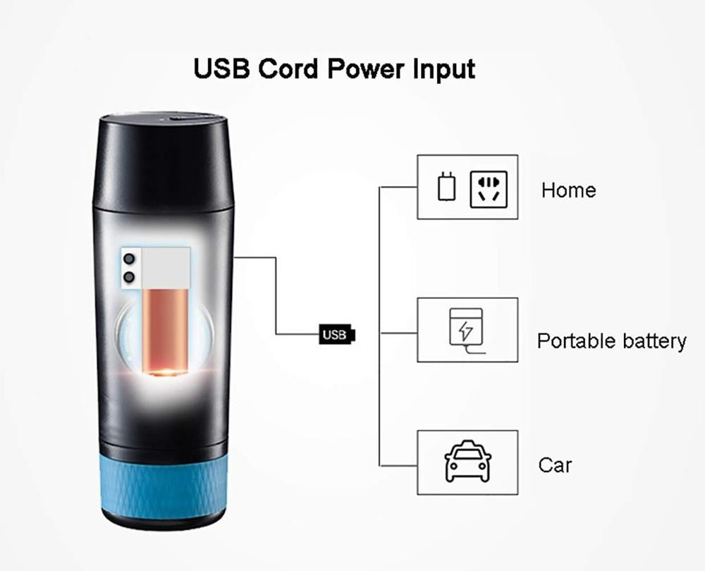 Portable coffee machine, household rechargeable battery, car mini electric espresso powder capsule coffee machine