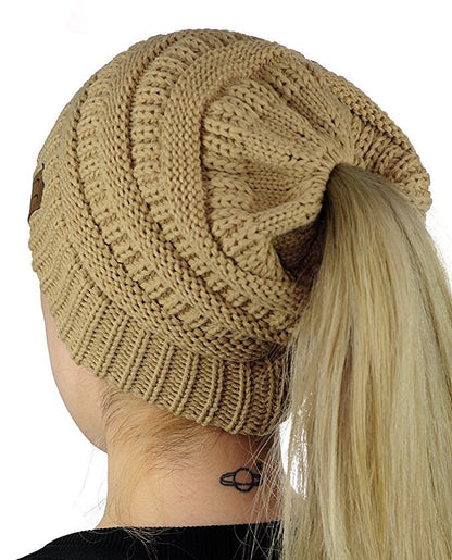 Ponytail Knitted Hat