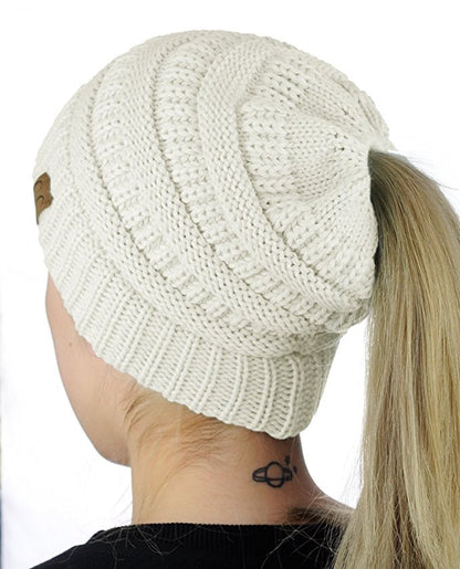 Ponytail Knitted Hat