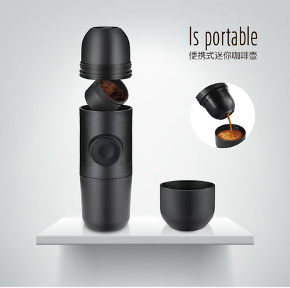 Hand-pressed portable coffee machine Espresso machine Outdoor manual coffee cup Mini coffee pot