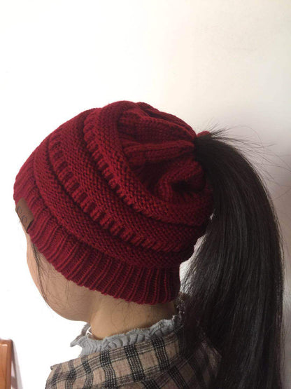 Ponytail Knitted Hat