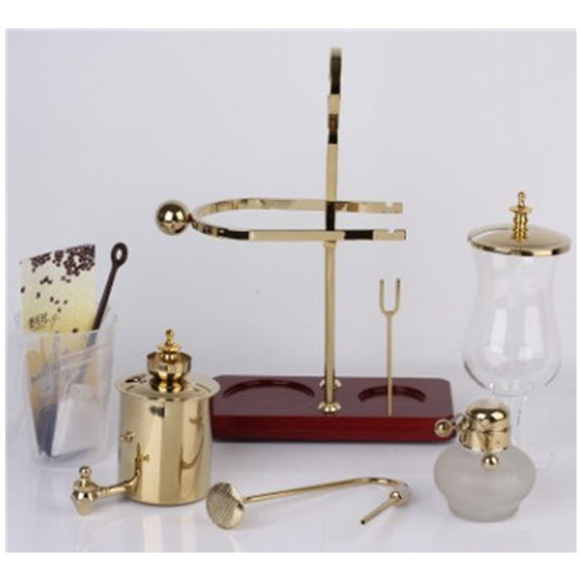 Ready-to-use siphon coffee pot, Belgian pot, stainless steel electroplating gold