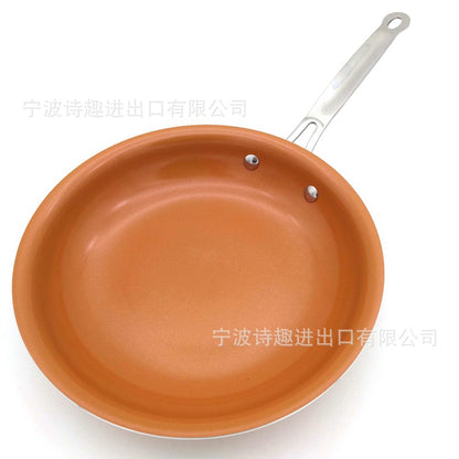 copper pan copper color non-stick multi-size round pot aluminum alloy pressed l pan with double bottom