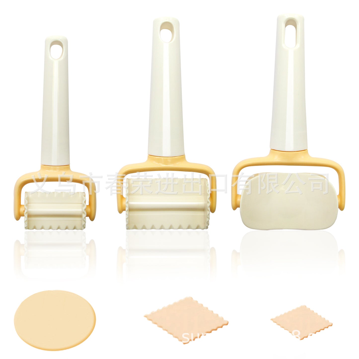 3-piece set of cookie molder, plastic dough roller, cookie cutter, baking utensils, cake tools